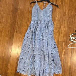 H&M Light Blue Lace Midi Dress